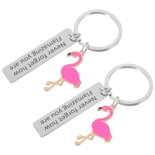 TINEASUR 2stücke Flamingo-form Anhänger Schlüsselanhänger Taschen-dekoration Schlüsselanhänger-dekoration Diy Anhänger Charms Zubehör Hängeornament von TINEASUR