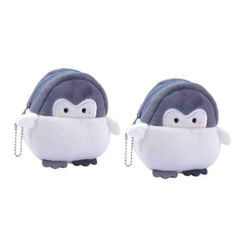 TINEASUR 2stücke Pinguin Mini Münzbörse Plüsch Geldbörse Wechseltasche Tasche Münzaufbewahrungstasche Kartenhalter Kleinigkeiten Aufbewahrungstasche von TINEASUR