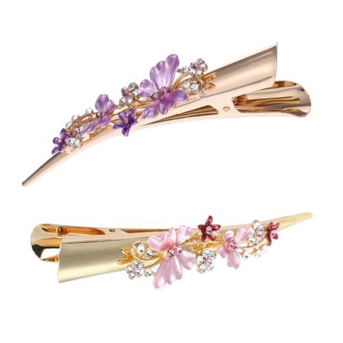TINEASUR 2stücke Große Haarklammer Mit Blumen-design Rutschfeste Duckbill Clips Für Damen Haarschmuck Für Alltag Partys Und Besondere Anlässe von TINEASUR