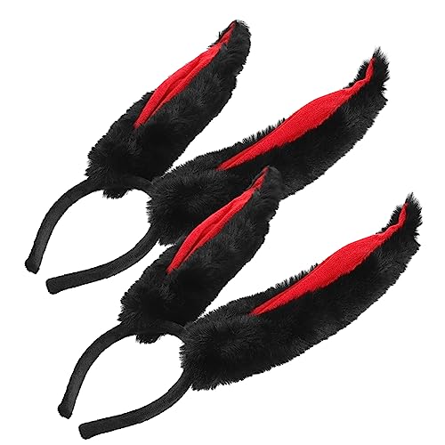 TINEASUR Headband 2st Hasenohr Stirnband Haarschmuck Für Mädchen Ohrringe Für Mädchen Kopfbedeckung Für Die Osterparty Kaninchen-stirnband Party-kopfschmuck Rosa Ohrringe Hut Stirnband Rot Polyester von TINEASUR