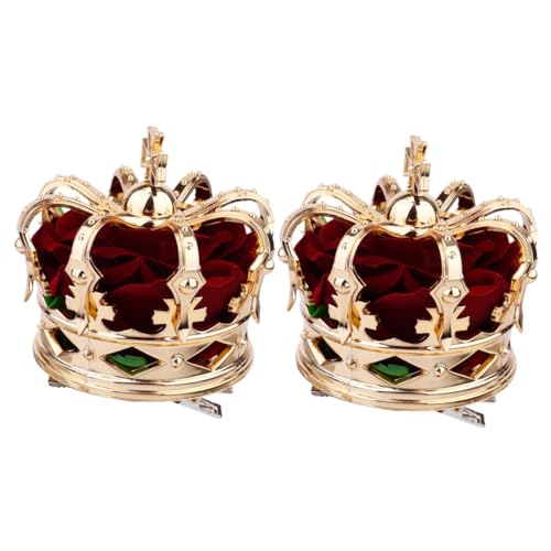 TINEASUR 2stücke Königliche Mittelalterliche Krone Mädchen Haarspange Krone Mädchen Haarnadel Haar Haar Zubehör Kopfschmuck Party von TINEASUR