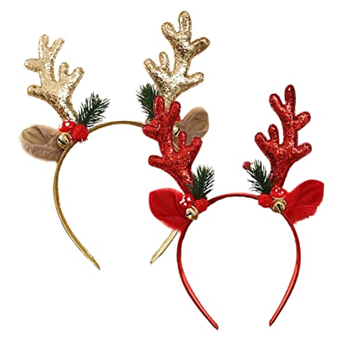 TINEASUR 2stücke Weihnachts Rentiergeweih Stirnband Mit Gefälschten Beeren Haarband Für Weihnachtskostüme Party Geschenke Innenraum Dekoration von TINEASUR