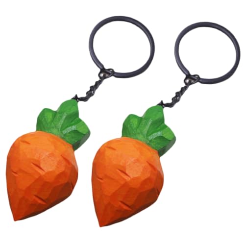 TINEASUR 2stücke Niedliche Karotten Schlüsselanhänger Aus Holz Handgefertigte Dekoration Für Taschen Und Rucksäcke Für Und Partyartikel von TINEASUR