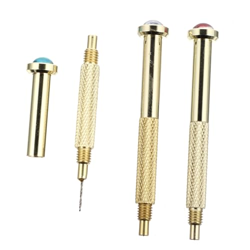 TINEASUR 3 STÜCKE Teiliges Metall handbohrer Nagelkunst Tragbares Nagel piercing werkzeug Geeignet für Gel Acrylnägel Schmuckanhänger Leicht und Kompakt für Nail Art Zufällige Farbe von TINEASUR
