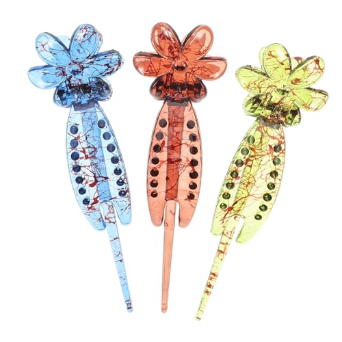 TINEASUR 3stücke Blumen-haarklammern Für Mädchen Und Frauen Dekorative Klammern Für Frisuren Blumen-haarspangen Mit Blumenmotiv Haarklammern Aus Sicherem Material von TINEASUR
