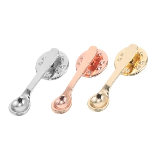 TINEASUR 3 Stück Kreative Kaffee-broschen aus Legierung Löffel-design Vielseitige Anstecknadeln für Taschen Kleidung Hüte Geeignet für Cafés Restaurants Partys Niedliche Dekoration von TINEASUR