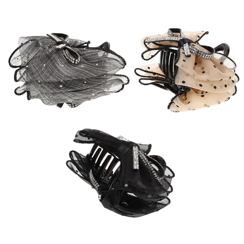 TINEASUR 3stücke Damen Haarklammer Große Haarspangen Mit Zartem Design Für Hairstyling Für Alltag Partys Und Besondere Anlässe Farben Schwarz von TINEASUR