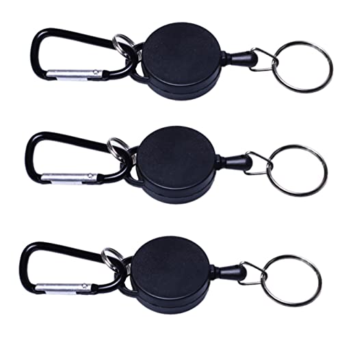 TINEASUR Schlüsselanhänger Ringe Karabiner 3 Stück einziehbares Schlüsselband sicher flexibel für den Alltag von TINEASUR