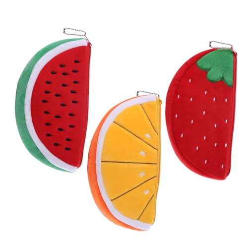 TINEASUR 3stücke Teiliges Cartoon Münzbeutel Im Obstdesign Multifunktionale Geldbörse Für Damen Kleine Geldbörse Mit Reißverschluss Für Reisen Schule Und Alltag von TINEASUR