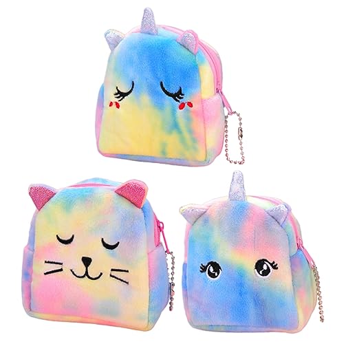 TINEASUR 3stücke Süße Einhorn-münzgeldbörse Für Junge Mädchen Dekorative Zipper-geldbörse Praktisches Aufbewahrungsetui Für Mädchen Für Partys Und Alltag von TINEASUR