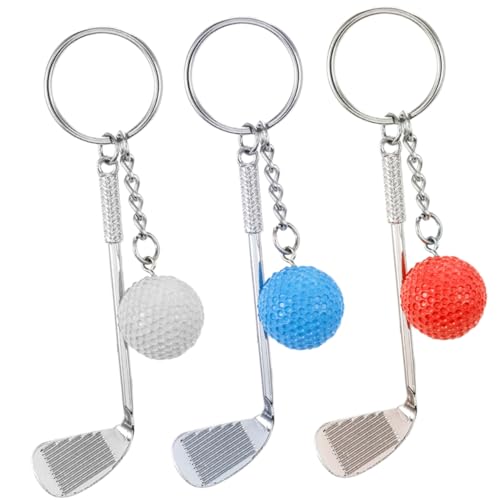 TINEASUR Golf Schlüsselanhänger 3 Stück Auto Schlüsselring Golfball Design Für Golf Liebhaber Rucksack Anhänger Leicht Und Dekorativ von TINEASUR