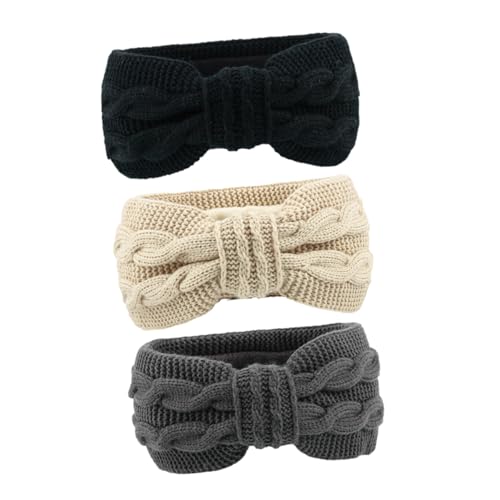 TINEASUR 3stücke Winter Warme Stirnbänder Ohrwärmer Haarbänder Verdrehte Stirnbänder Für Frauen Mädchen von TINEASUR