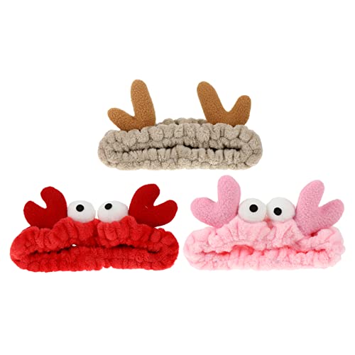 TINEASUR 3St süße Kopfbedeckung cosmetic kosmetiktäschchen party accessoires Gesichtswäsche Mädchen Haare Haargummis für Frauen Stirnband zum Waschen des Gesichts frauen stirnband Nylon rot von TINEASUR