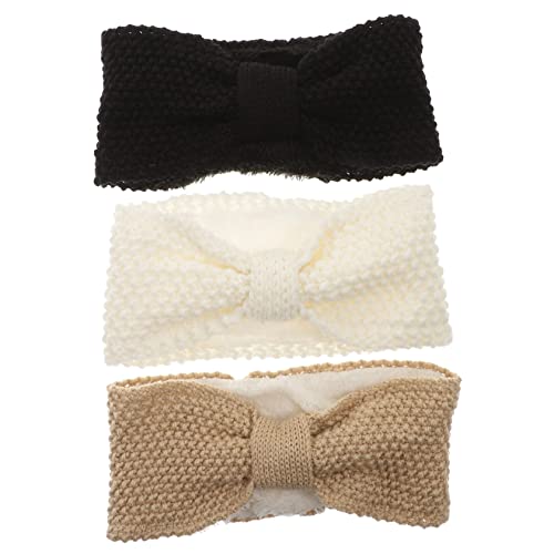 TINEASUR 3stücke Damen Stirnband Teiliges Gestricktes Ohrenwärmer Stirnband Warmes Elastisches Haarband Für Outdoor-aktivitäten Skifahren Laufen Reisen Hautfreundlich Waschbar Langlebig von TINEASUR