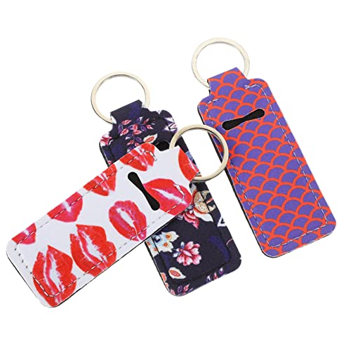 TINEASUR 3stücke Lippenstift Schlüsselanhänger Für Lippenpflege Kompakte Kosmetiktasche Für Elastische Aufbewahrung Für Lippenstift Und von TINEASUR