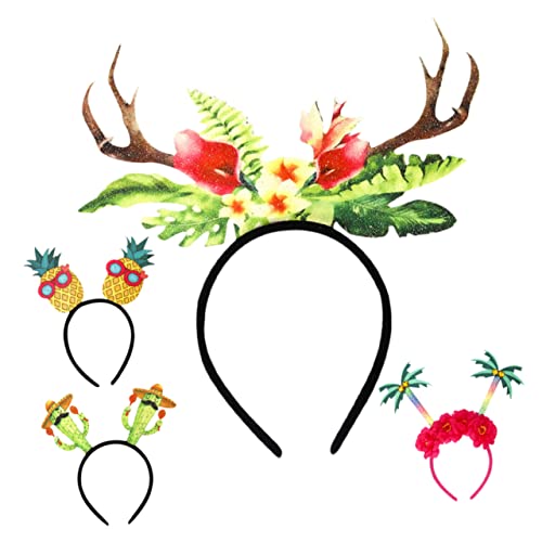TINEASUR Lustiges Tropisches Stirnband 4-teilig Party-haar-accessoire Für Damen von TINEASUR