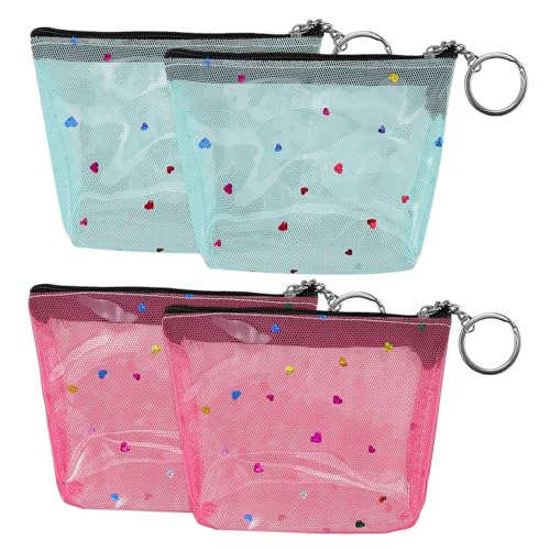 TINEASUR 4stücke Kleine Geldbörse Mit Reißverschluss Für Frauen Blumenmuster Geldbeutel Geldtasche Für Damen Geeignet Für Reisen Einkaufen Und Alltag von TINEASUR