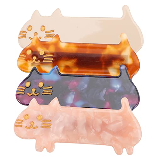 TINEASUR 4stücke Katzenform Haarspangen Für Mädchen Cartoon Haarnadeln in Katzenform Haarschmuck Für Kleine Mädchen Leichte Haarclips Ausziehen von TINEASUR