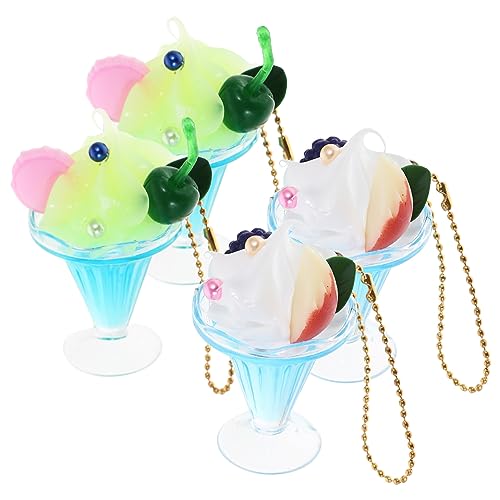 TINEASUR Modische Schlüsselanhänger Mit Eiscreme-Party-anhängern Für Damenhandtaschen Und Rucksäcke 4 Stück von TINEASUR