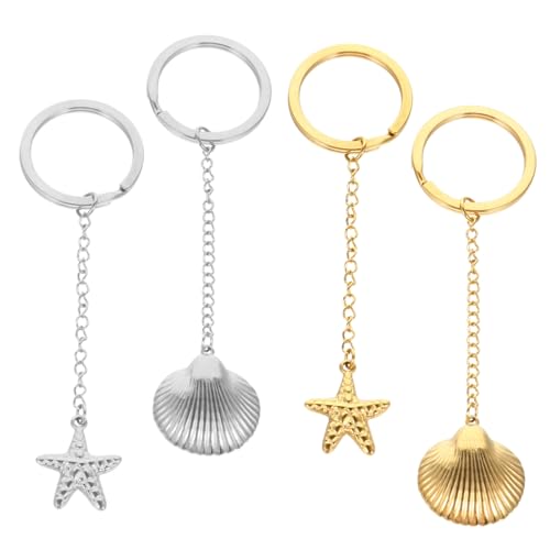 TINEASUR Stilvolles 4-teiliges -schlüsselanhänger-Set Dekoratives Vom Meer Inspiriertes Schlüsselanhänger-autoschlüssel-zubehör von TINEASUR