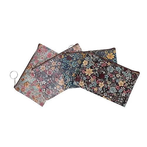 TINEASUR 4stücke Kleine Geldbörse Blume Druck Baumwolle Tuch Brieftasche Frauen Ändern Geldbörse von TINEASUR