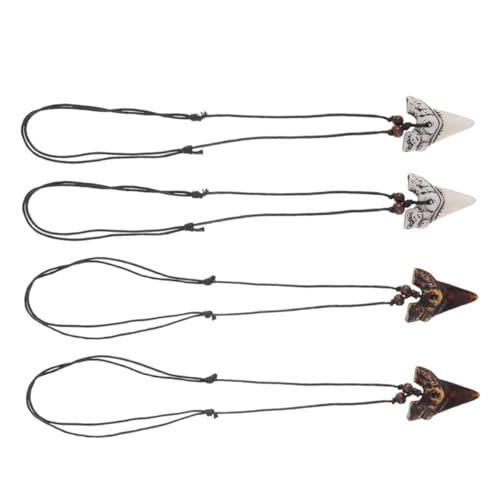 TINEASUR 4 Stück Teiliges Haifischzahn Halskette für Jungen und Mädchen Surfer Kette mit Robustem Design Modisches Schmuckstück für Strand und Alltag Geschlechtsneutral und Trendbewusst von TINEASUR