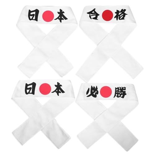 TINEASUR 4 Stück Teiliges Japanische Samurai Stirnbänder Leichte Langlebige Kopfbedeckung mit Sieg Print als und Karatebandana für Sport Sushi Team Building und Wettkämpfe von TINEASUR