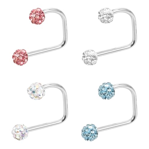 TINEASUR 4 Stück Teiliges Metall Lippenringe Piercing Schmuck Sicher Langlebig Modisch Vielseitig Kombinierbar für Damen und Herren von TINEASUR