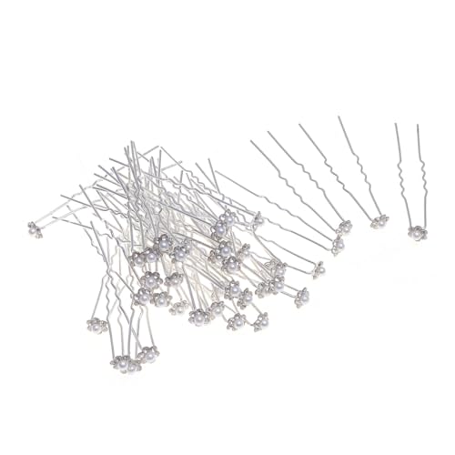 TINEASUR 40 Stück Teiliges Kleine Perlen Haarklammern mit Strass Dekorative U Förmige Haarspangen für Damen und Bräute Handgefertigte Blumen Haarnadeln für Festliche Anlässe und Alltag von TINEASUR