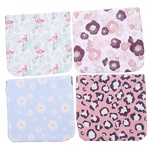 TINEASUR 4stücke Mini Kosmetiktasche Ohne Reißverschluss Magnetknopf Selbstschließend Lippenstifthalter Für Damen Für Schlüssel Und Münzen Leicht in Handtasche Steckbar von TINEASUR