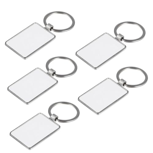 TINEASUR Schlüsselanhänger 5 Stück Sublimations-Metall-Schlüsselanhänger Foto-Schlüsselhalter zur Personalisierung von TINEASUR