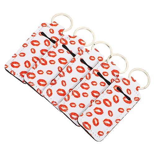 TINEASUR 5stücke Lippenstift-Halter Aus Neopren Kleine Lippenstift-schutzhülle Praktischer Schlüsselanhänger Lippenbalsam- Hängeaccessoire Für Und Lippencremes Robust Und Langlebig von TINEASUR