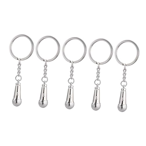 TINEASUR 5St Schlüsselanhänger bastelzeug gemüseausstecher Key Chains mikrofonhalter anahtarlık Keyring Mikrofonstimme Mikrofon für Musik kreative Rucksack-Ornament Zinklegierung von TINEASUR
