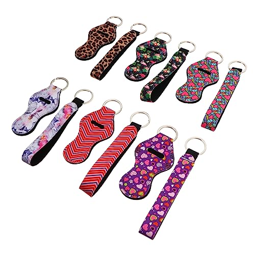 TINEASUR 6paare Teiliges Neopren Lippenstift Halter Mit Schlüsselanhänger Und Handgelenkband Bunte Muster Für Lippenbalsam Lippenstifte Make-up Und Mehr Für Taschen Und von TINEASUR
