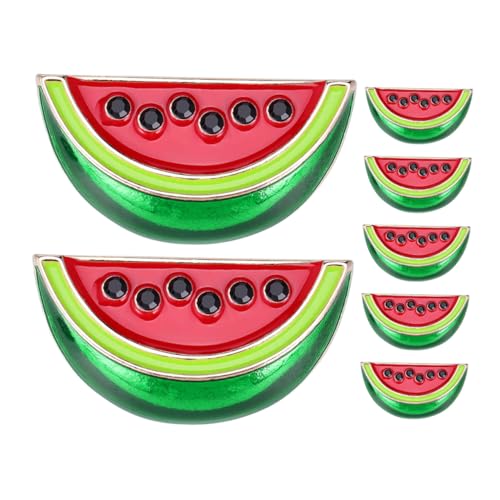 TINEASUR 7 Stück Kreative Teilig Wassermelonen Brosche Metall Niedliche Cartoon Anstecknadeln Langlebig Leicht Vielseitig für Sommer Geburtstag Taschen Kragen Schals Modischer Schmuck von TINEASUR