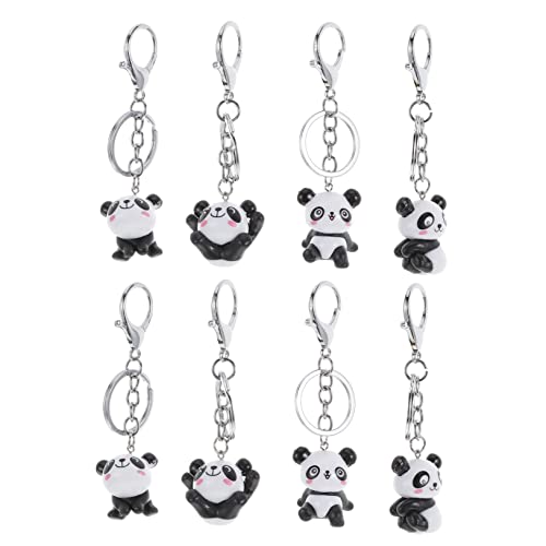 TINEASUR 8 Stück Panda Schlüsselanhänger Geldbörse Cartoon Tier Schlüsselanhänger Autoschlüssel Glocken Panda Schlüsselanhänger China Souvenir des Deckels Modeschmuck von TINEASUR