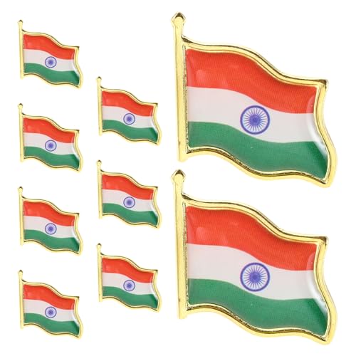 TINEASUR 9 Stück Anstecknadeln Mit Patriotischer Indischer Flagge: Metallbrosche Für Anzug, Schal Und Mütze – Anstecknadel Mit Nationalflagge Für Kleidungsdekor Für Männer Und Frauen von TINEASUR