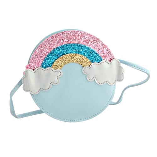 TINEASUR Aufbewahrungstasche Kinder umhängetasche Reisetasche Kinder kinderportmonee einkaufsbeutel gotbbag runde Umhängetasche Mädchen Dekoration Kostümschmuck modische Umhängetasche Blue von TINEASUR