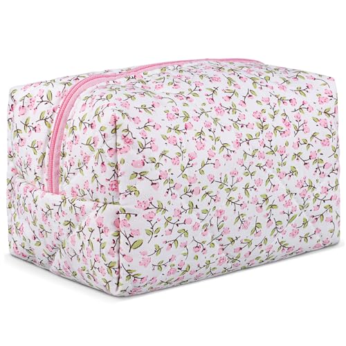 TINEASUR Makeup Organizer Kosmetiktasche Mit Blumenmuster Praktische Toilettentasche Für Damen Reise Und Pflegeprodukte Wiederverwendbar Und Leicht Für Unterwegs von TINEASUR