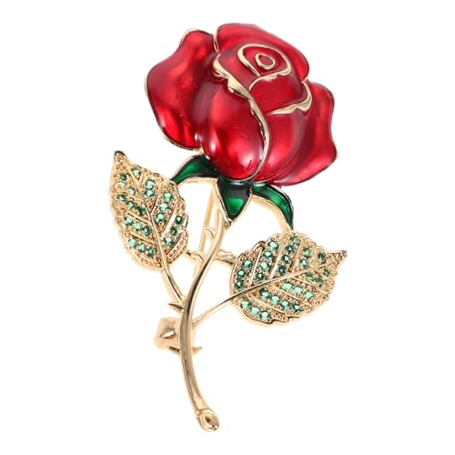 TINEASUR Blumenbrosche: Rosen-strass-brosche Für Frauen – Funkelnde Blumenbrosche, Kleidungsaccessoire – Eleganter Schmuck Für Formelle Anlässe von TINEASUR