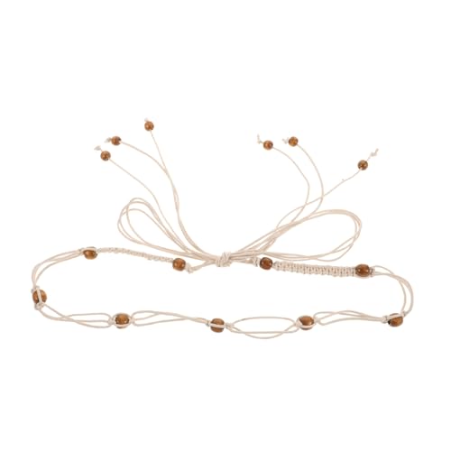 TINEASUR Geflochtener Taillengürtel Für Damen Boho-stil Mit Holzperlen Für Freizeitoutfits Und Sommerkleider Vielseitig Einsetzbar Für Und Alltag von TINEASUR