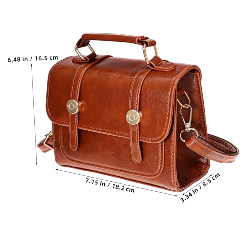TINEASUR Braune Kleine Handtasche Damen mit Henkel Vintage PU Crossbody Umhängetasche für Alltag Reise und Freizeit von TINEASUR