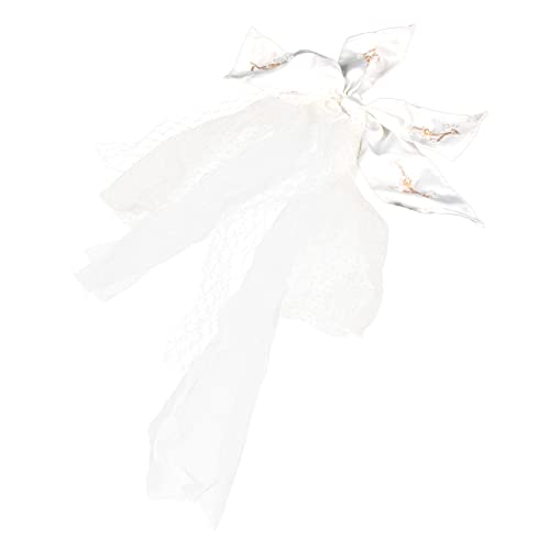 TINEASUR Braut Haarclip Mit Schleier Und Schleifen-design Handgefertigtes Hochzeitsaccessoire Für Haarspange Für Besondere Anlässe Weiße Tüllverzierung von TINEASUR