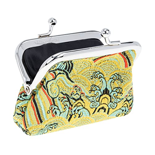 TINEASUR Brieftasche Mit Satinschnalle Aufbewahrungsbeutel Wechseln Kleine Geldbörse Strapazierfähige Wechseltasche Münzhalter Schlüsselanhänger Schließe Tragbare Münztasche Yellow Vlies von TINEASUR