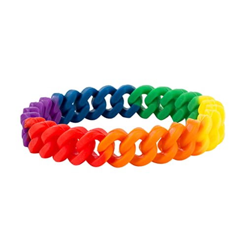 TINEASUR Buntes Silikon Armband Rainbow Bangle Verstellbares Hautfreundliches Silikonarmband für Damen und Herren Modisches Langlebiges Schmuckstück Vielseitig Kombinierbar für Alltag und von TINEASUR