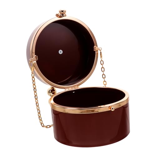 TINEASUR Kettentasche Für Frauen Zylindrische Form Aufbewahrungstasche Acryltasche Damenhandtasche Umhängetasche Schlüssel Geldbörse Tragetasche von TINEASUR