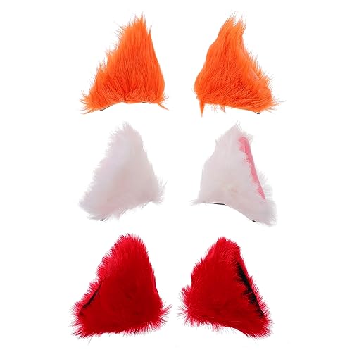 TINEASUR 3paare Katzenohren Haarspangen Plüsch Haarklammern Für Cosplay Und Partys Bequem Und Langlebig Haaraccessoire Für Frauen von TINEASUR