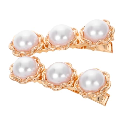 TINEASUR Vintage Perlen Haarspange Für Damen Haarspangen Mit Druckknopf Haarnadeln Für Frauen Perlenhaarspangen Für Brautschmuck von TINEASUR