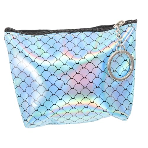TINEASUR Damen Geldbörse Mit Reißverschluss Und Fischschuppenmuster Kleine Clutch Aus Pu- Kartenhalter Passend Für Münzen Karten Und Taschentücher von TINEASUR