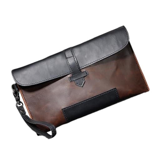 TINEASUR Herren Portemonnaie Aus Pu-Handtasche Vintage Clutch Multifunktional Für Männer Aufbewahrungstasche Kaffee Mit Schwarz Geeignet Als Für Geschäftsleute Studenten Und von TINEASUR